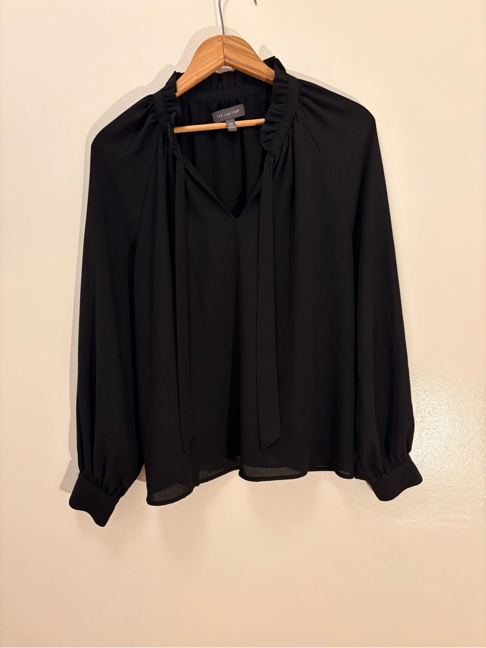 The Limited Women’s PM Black Tie-Neck Blouse